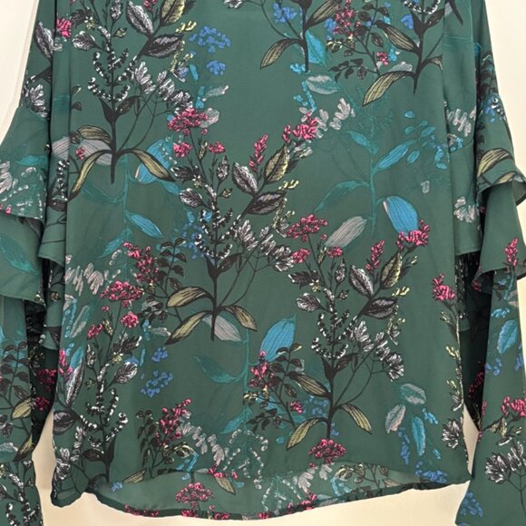 Banana Republic Green Floral Blouse - Picture 3 of 6